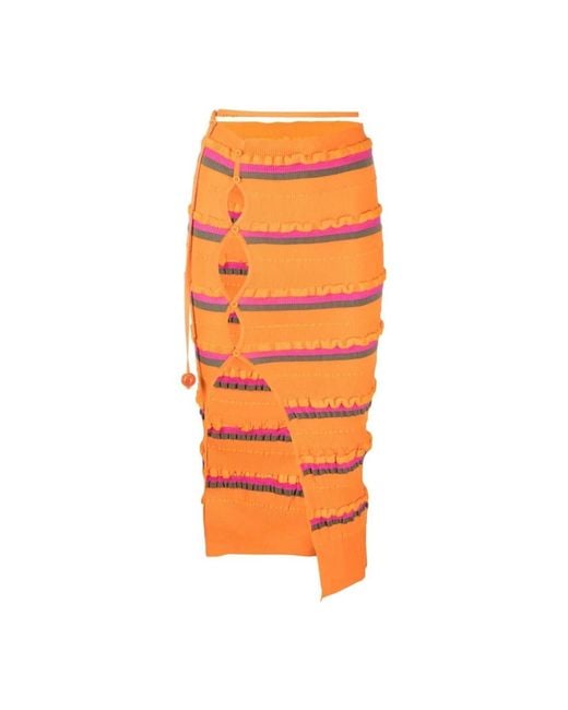 Jacquemus Orange Midi Skirts