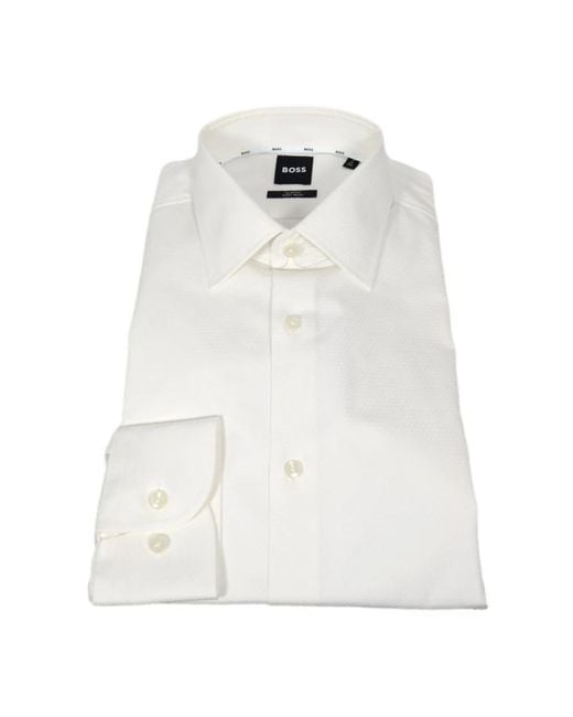 Boss White Formal Shirts for men