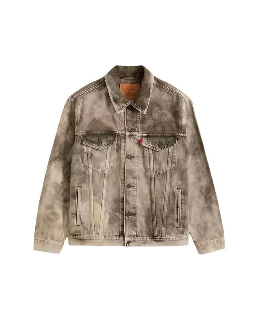 Levi's Jassen ,Groen ,Denim Relaxed Fit Trucker Camo Avenue T in het Brown voor heren