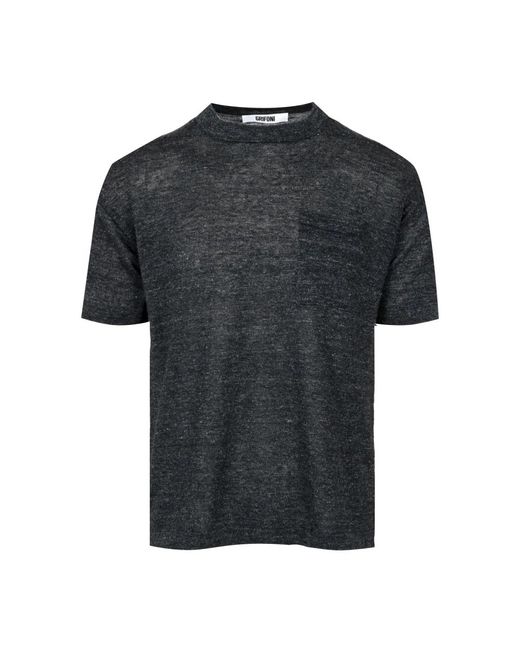 Grifoni Tops ,Grijs ,Katoen T-Shirts in het Black voor heren