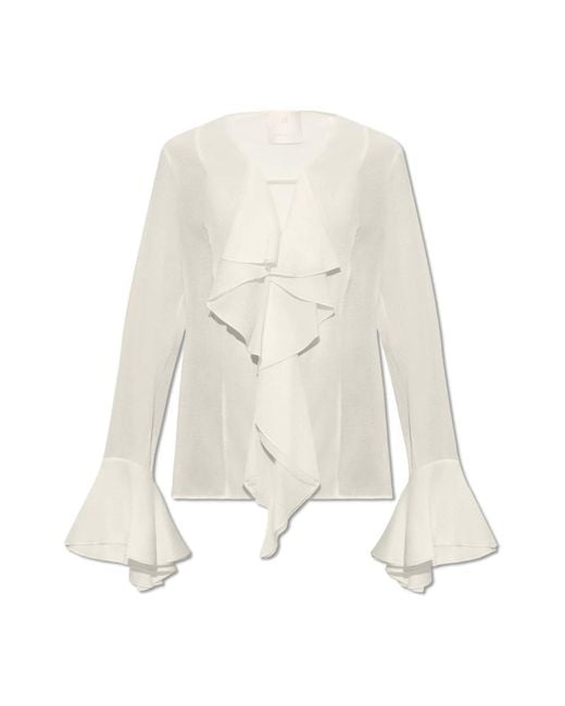 Givenchy White Bluse aus 4g-seide mit rüschen