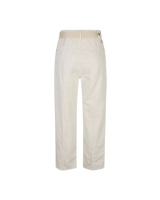 High Natural Cropped Trousers