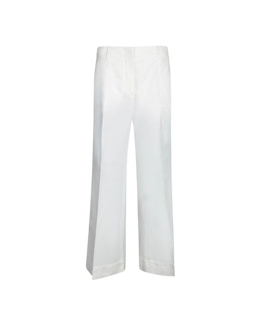 Incotex Wide Trousers in het White