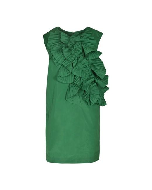P.A.R.O.S.H. Green Gestreiftes, Besticktes Maxi-Hemdkleid