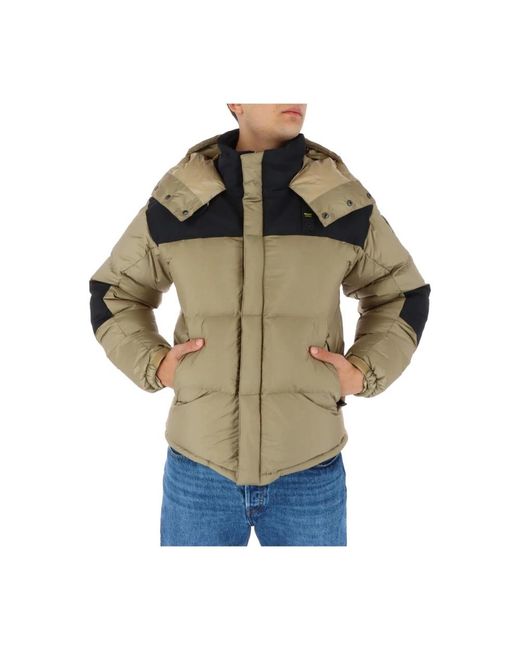Blauer Jassen ,Nylon Hooded Puffer Jas in het Green voor heren