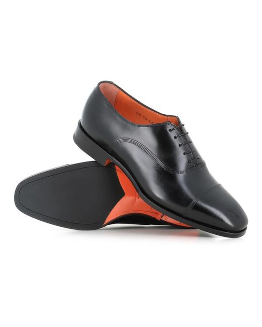 Santoni Black Business Shoes for men
