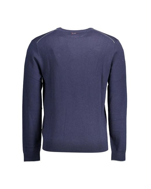 Napapijri Blue Round-Neck Knitwear for men
