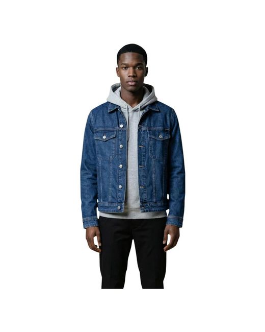 Replay Blue Denim Jackets for men