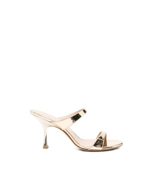 Stuart Weitzman Metallic Heeled Mules