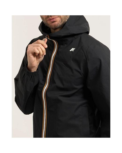K-Way Black Rain Jackets for men