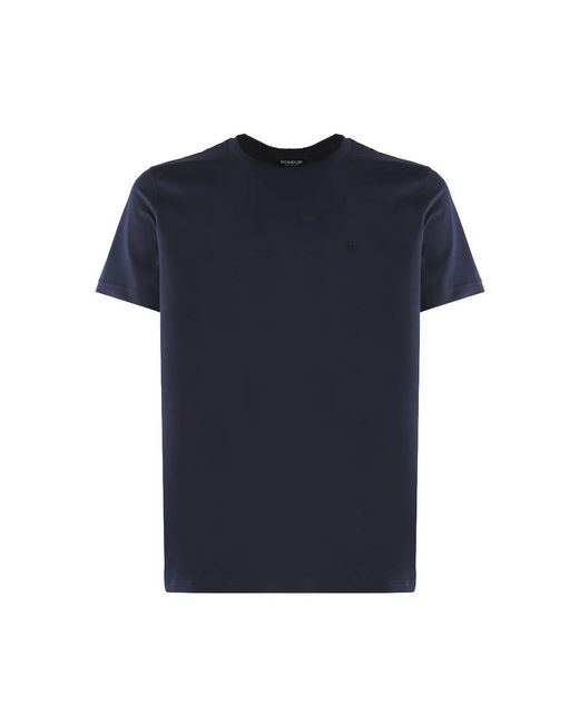 Dondup Tops ,Blauw ,Katoen Blauw Logo T-Shirt Voor in het Blue voor heren