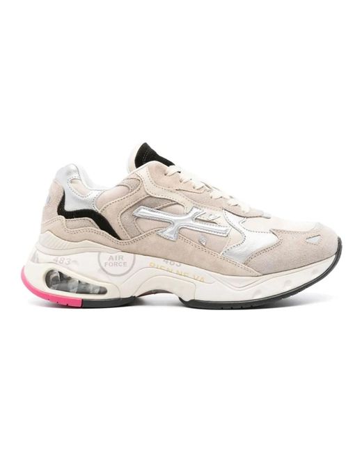 Premiata White Sharkyd Leather Chunky Sneakers