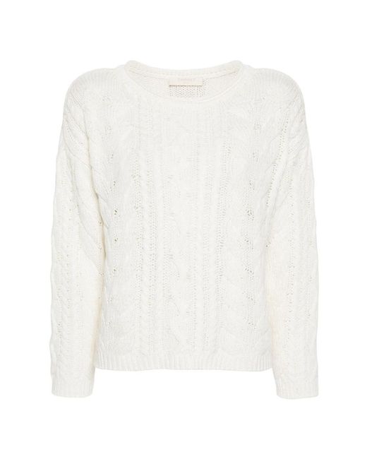 Twinset White Round-Neck Knitwear