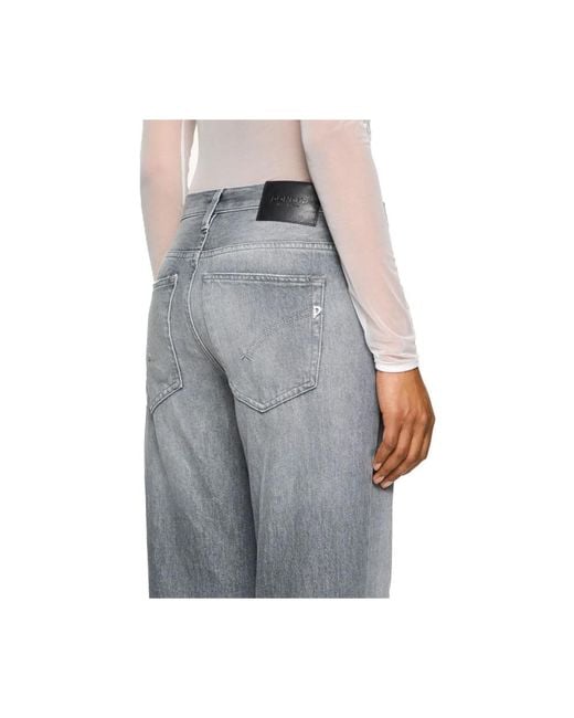 Jeans > wide jeans Dondup en coloris Gray