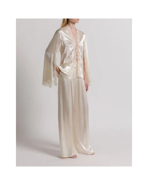 Alberta Ferretti Natural Wide Trousers