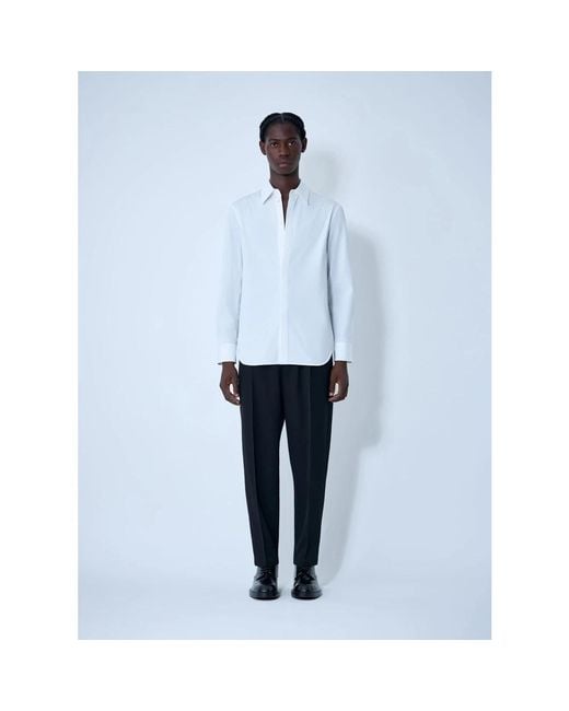 Jil Sander Klassisches Baumwollknopf-Down-Shirt in Blue für Herren
