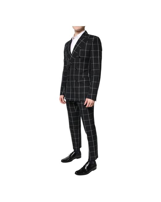 Dolce & Gabbana Black Double Breasted Suits for men