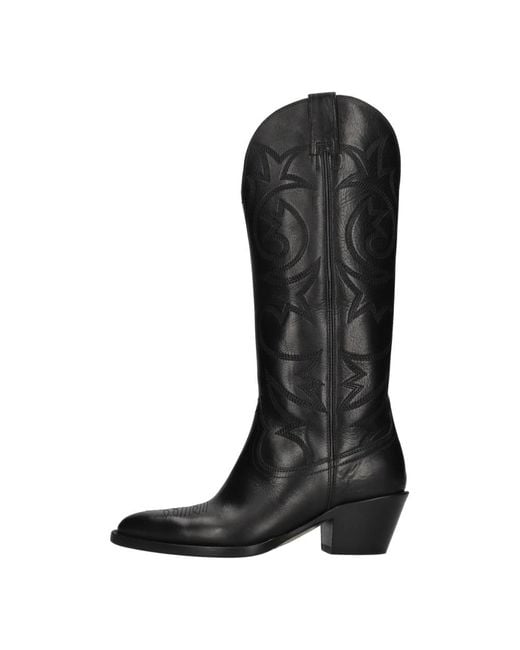 Buttero Black Cowboy & Biker Boots