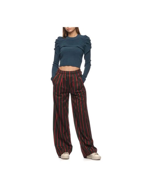 WEILI ZHENG Brown Wide Trousers