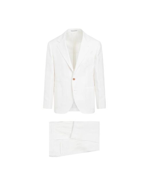 Brunello Cucinelli White Single Breasted Suits for men