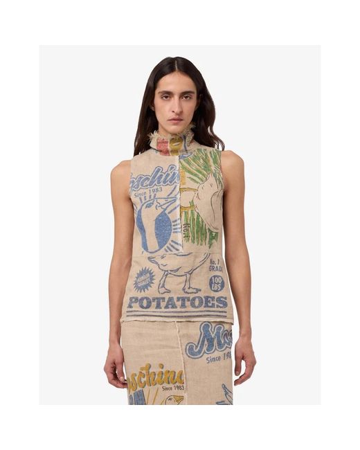 Moschino Metallic Sleeveless Tops