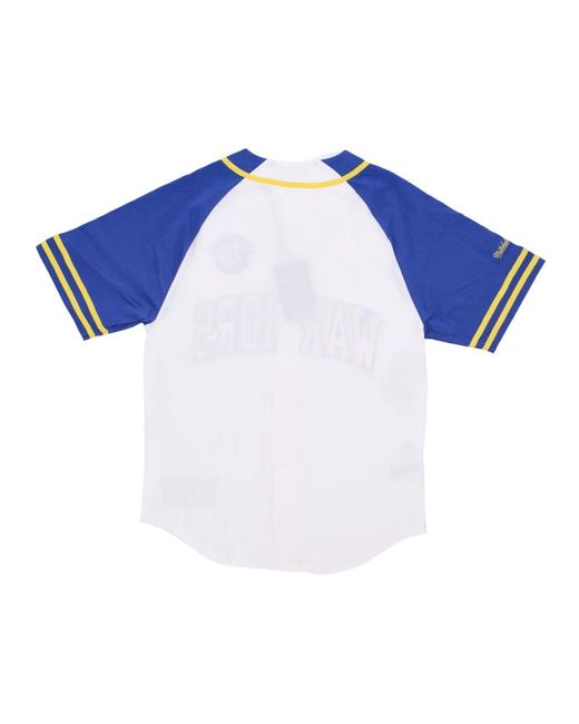 Mitchell & Ness Fitness ,Veelkleurig ,Katoen Nba Practice Day Button Front Jersey in het Blue voor heren