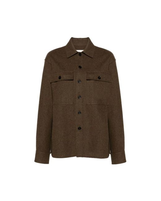 Jil Sander Jassen ,Bruin ,Wol Groene Wollen Viltjas in het Brown