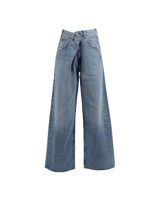 Agolde Jeans Met Plooidetails in het Blue