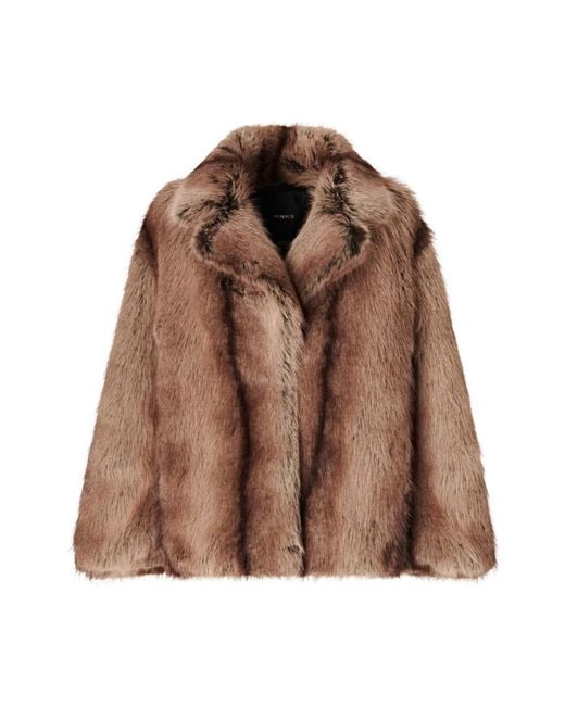 Pinko Brown Faux Fur & Shearling Jackets