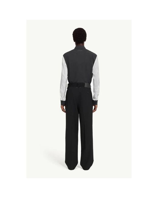 MM6 by Maison Margiela Black Wide Trousers for men