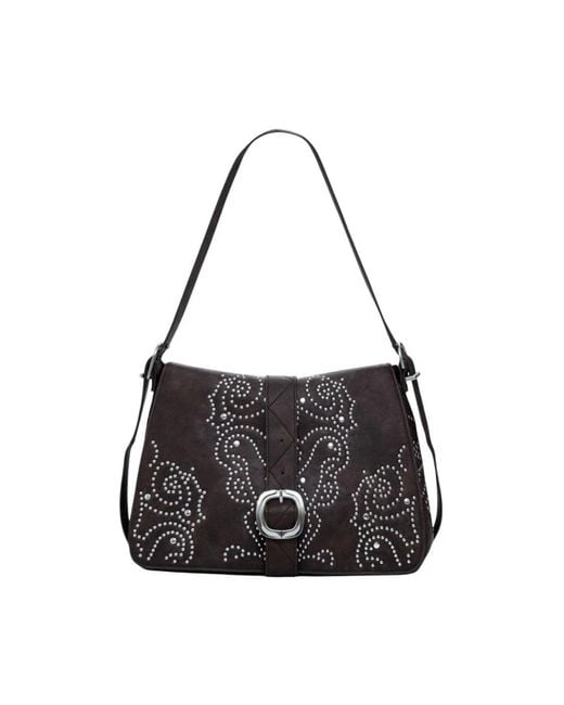 Desigual Bruine Schouder Handtas Met Zakken in het Black