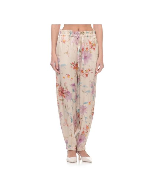 Herno Viscose Broek in het Pink