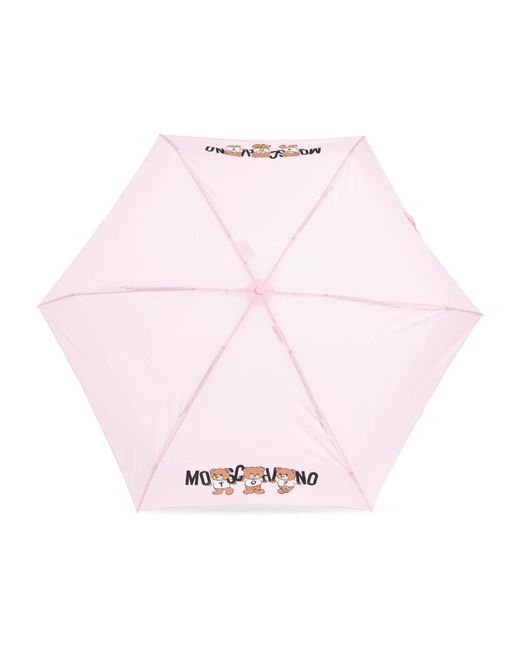 Moschino Accessoires ,Roze ,Polyester Paraplu Met Logo in het Pink