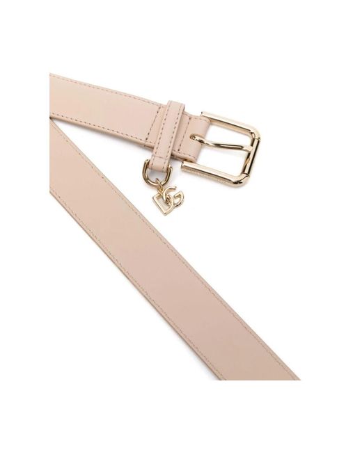 Cinturón De Cuero Con Hebilla Dorada, Mujer, Talla Dolce & Gabbana de color Pink