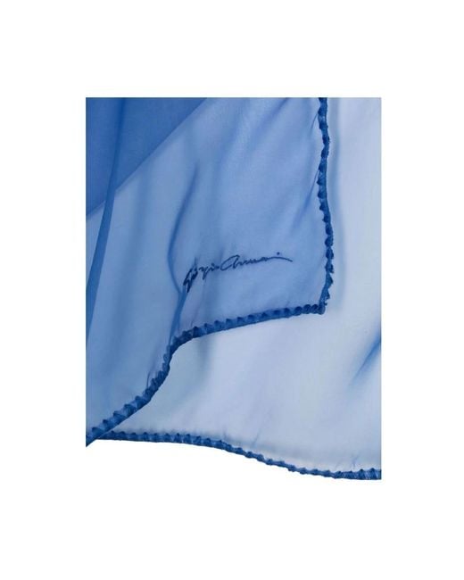 Giorgio Armani Blue Cerulean blaue seidenorganza wickelschal