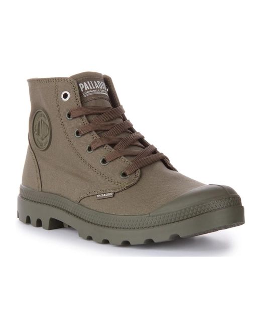 Palladium Gray Lace-Up Boots for men