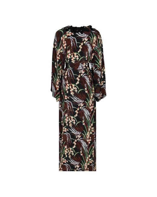 P.A.R.O.S.H. Black Blumenmuster crepe kleid mit pailletten