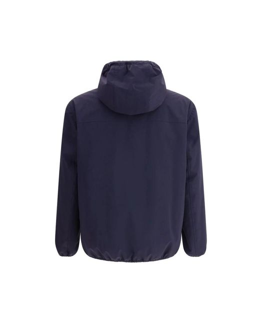 Brunello Cucinelli Jassen ,Blauw ,Waterdichte Hoodie Met Gewatteerd Ontwerp in het Blue voor heren