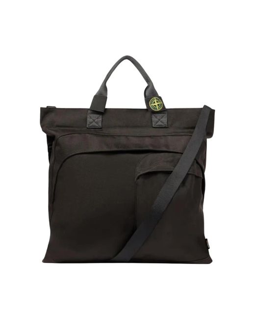 Stone Island Gris Tote Bag in Black für Herren
