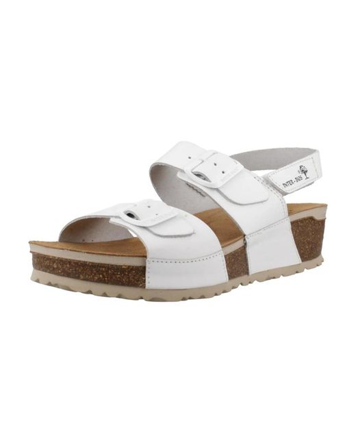 Interbios Schoenen ,Wit ,Leer 5812Ib Wedges in het White