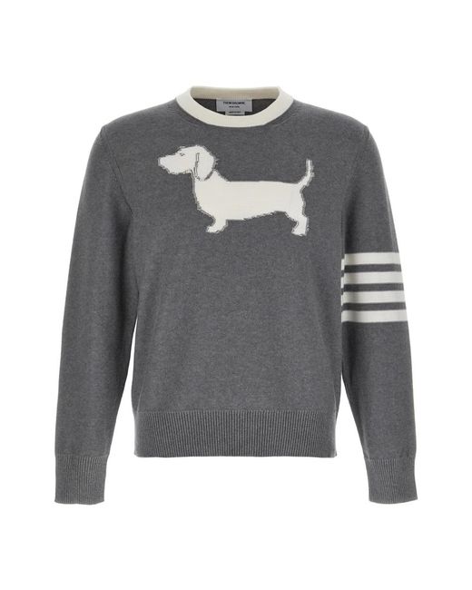 Thom Browne Gray Round-Neck Knitwear for men