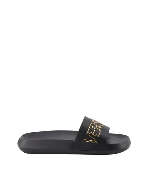 Versace Logo slides bequeme geformte sohle in Black für Herren
