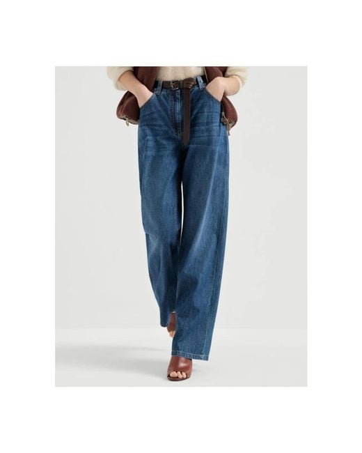 Brunello Cucinelli Blue Wide Jeans