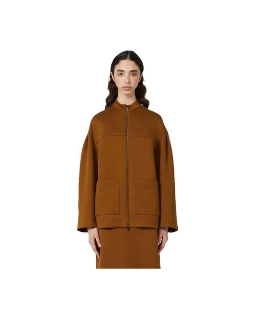 Max Mara Hoodies & Sweatvesten ,Bruin ,Katoen Cadiz Sweatshirt in het Brown