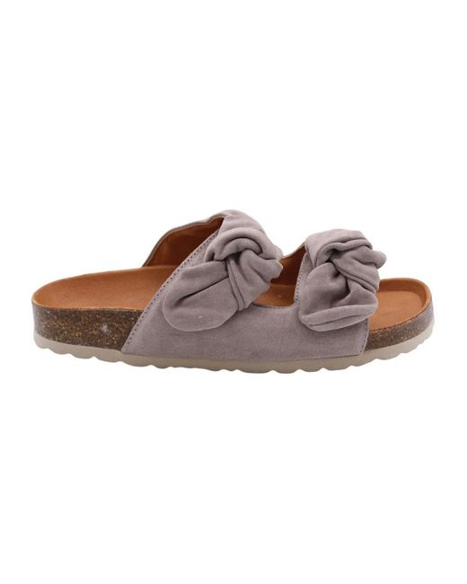 Verbenas Schoenen ,Grijs ,Comfort Slipper Kindi in het Brown