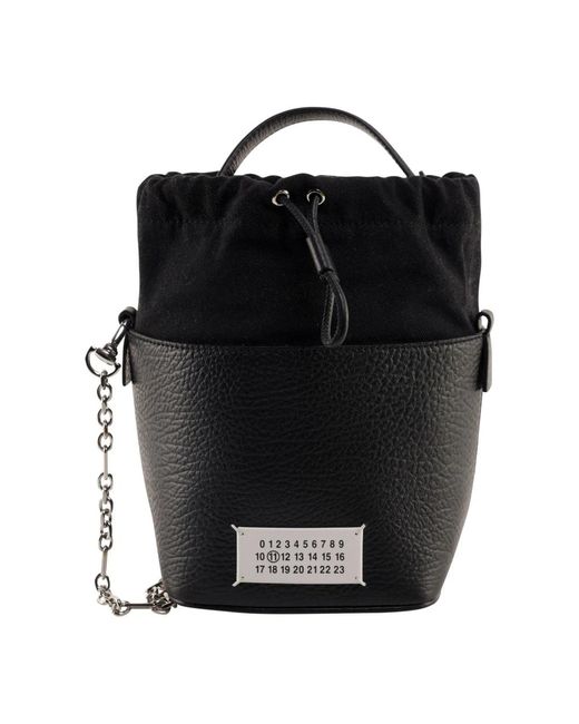 Maison Margiela Black Elegante leder bucket bag