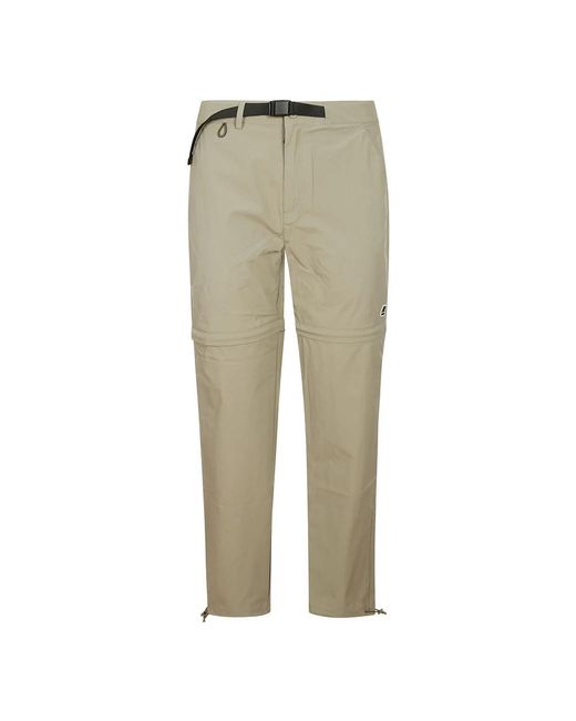 K-Way Green Straight Trousers for men