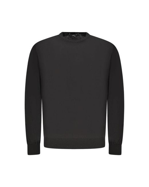 Maglione nero in lana con scollo a giro di Guess in Black da Uomo