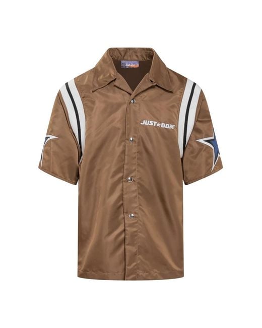 Just Don Brown Short Sleeve Shirts for men