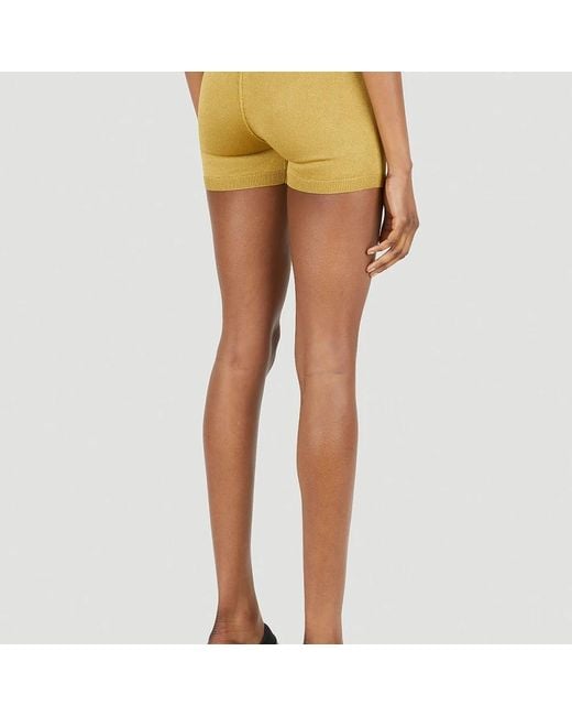 1017 ALYX 9SM Yellow Butterfly knit shorts